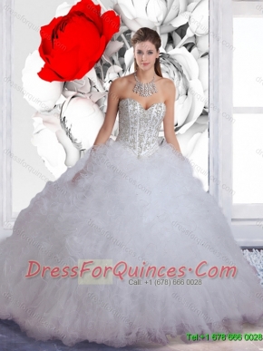 Pretty Sweetheart Beaded 2016 Quinceanera Dresses in White
