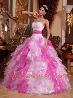Multi-colored Sweetheart In New Styles With Beading and Ruching Quinceanera Dress