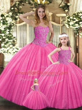 Sleeveless Beading Lace Up Sweet 16 Quinceanera Dress