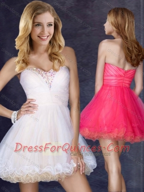 Hot Sale Short Sweetheart Prom Dress with Beading in Organza
