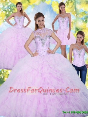 Custom Made Quinceanera Dresses with Beading and Ruffles