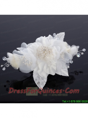 Beautiful Pearls Blue Tulle Fascinators Hair Flower