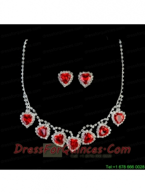Gorgeous Sweetheart Shaped Rhinestones Necklace And Earring Set