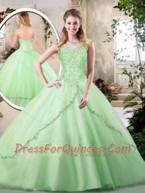 2016 New Style Sweetheart Quinceanera Dresses in Apple Green