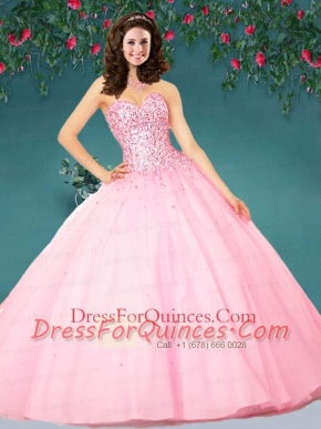 2014 The Super Hot Bbay Pink Quinceanera Dress with Beading