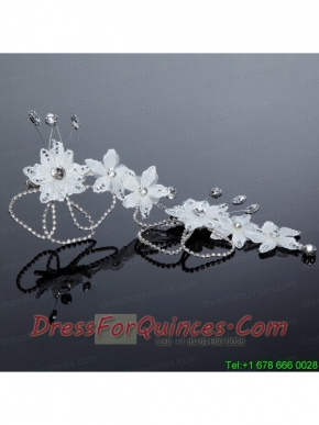 Nobile Alloy Silver Rhinestone Hair Ornament for Wedding