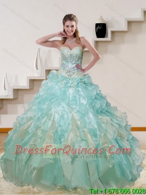 The Super Hot 2015 Multi Color Quinceanera Dresses with Appliques and Ruffles