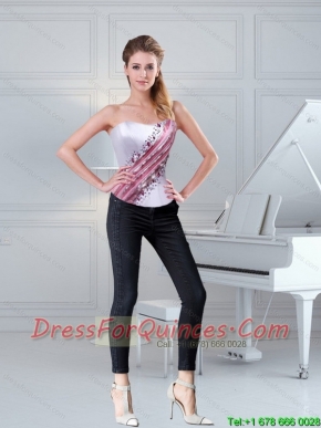2015 New Style Beaded Strapless Corset in  Multi Color