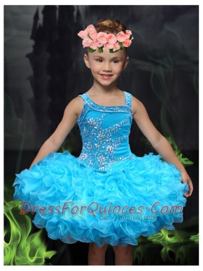 2014 Ball Gown Cute Mini-length Little Girl Dress with Beading
