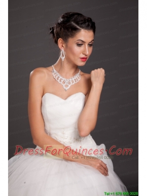 Gorgeous Imitation Pearl Bridal Jewelry Set Including Necklace With Earrings