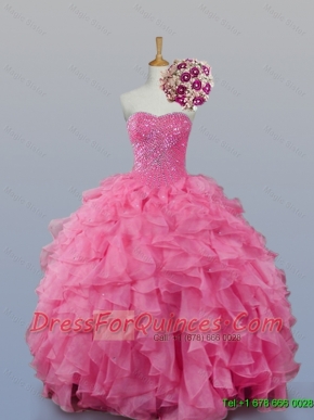 2015 Fashionable Sweetheart Quinceanera Dresses with Beading and Ruffles