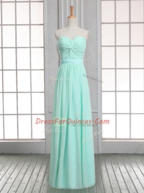 Empire Prom Dresses Apple Green Sweetheart Chiffon Sleeveless Floor Length Lace Up