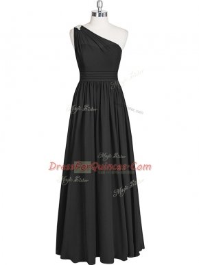 Fantastic Sleeveless Zipper Floor Length Ruching Prom Evening Gown