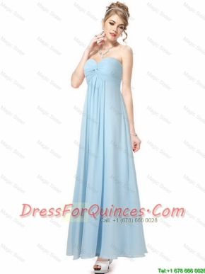 Cheap Ankle Length Sweetheart Prom Dresses in Light Blue