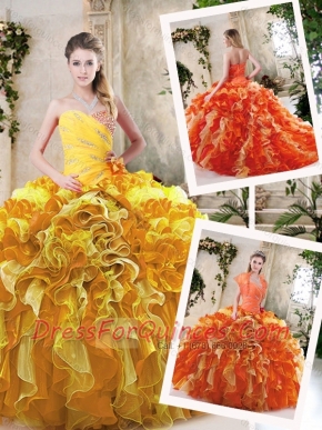 2016 Best Beading and Ruffles Quinceanera Dresses in Multi Color