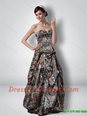 Perfect A Line Sweetheart Beading Camo 2015 Prom Dresses with Outdoor