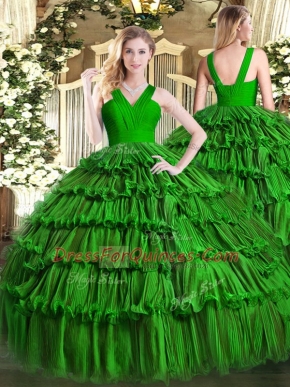 Best Selling Sleeveless Ruffled Layers Zipper Sweet 16 Dresses