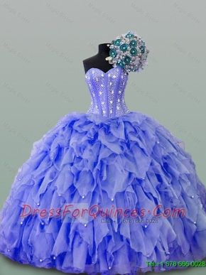 2015 Quinceanera Dresses with Beading and Ruffles