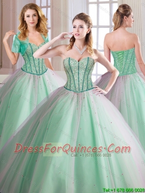 2016 Elegant Ball Gown Sweetheart Quinceanera Dresses with Beading