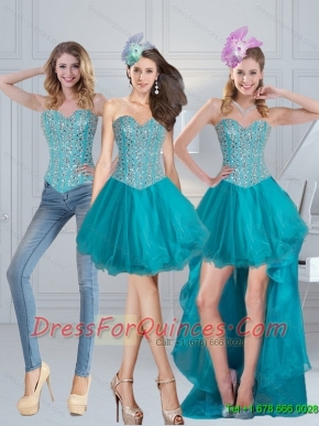 Detachable Sweetheart 2015 Short Prom Dress with Beading