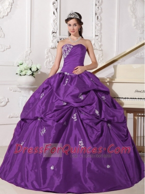 Lavender Ball Gown Sweetheart With Taffeta Beading Classical Quinceanera Dresses