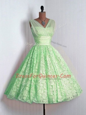 Sleeveless Mini Length Lace Lace Up Quinceanera Dama Dress