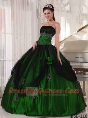 Sweetheart Dark Green Ball Gown Beading Best Quinceanera Dresses Taffeta and Tulle