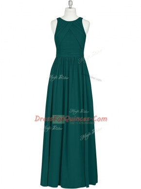 Clearance Chiffon Sleeveless Floor Length Party Dresses and Ruching