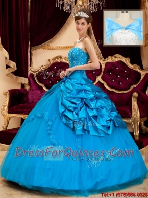 Wholesale Strapless Appliques and Beading Quinceanera Gowns