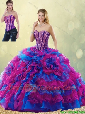 New Style Classical 2016 Multi Color Quinceanera Gowns with Beading