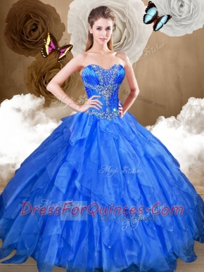 Perfect Ball Gown Sweet 16 Gowns with Beading and Ruffles