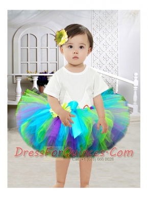 Cool Ball Gown Scoop Knee-length Little Girl Dresses with Ruffles