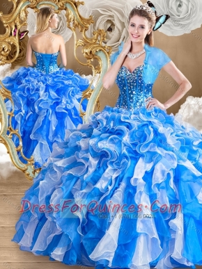 Pretty Multi Color Quinceanera Gowns with Ruffles and Beading