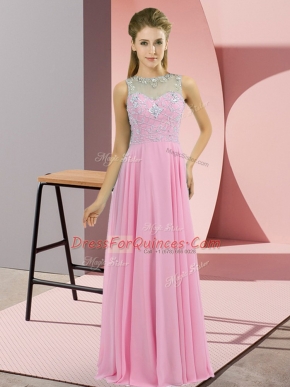 Fancy Sleeveless Beading Zipper Prom Gown