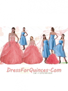 Discount Sweetheart Beading and Ruffles Quinceanera Dress and Strapless Hand Made Flower Dama Dresses and Halter Top Beading Little Girl Dress