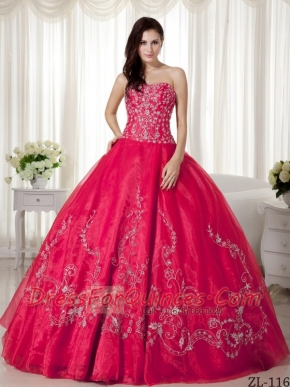 Cheap Ball Gown With Sweetheart Organza Beading and Embroidery For Classical Quinceanera Dress