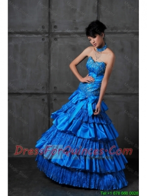 Discount A Line Sweetheart Prom Dresses with Ruffled Layers