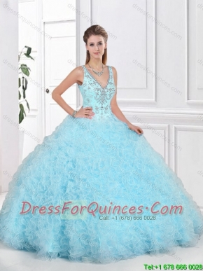 Latest 2016 Open Back Beaded Sweet 16 Gowns with Ruffles