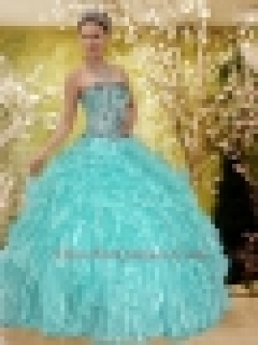 Discount Ruffles and Beading Sweet 15 Dress in Baby Blue