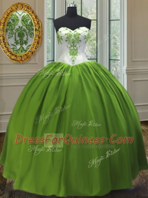 Sleeveless Lace Up Floor Length Embroidery Sweet 16 Dress