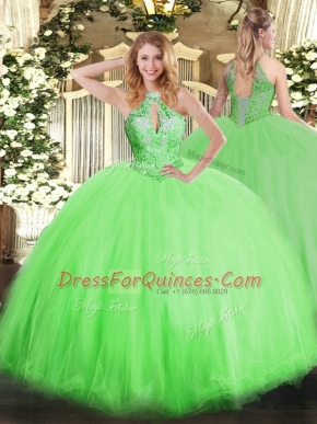 Sleeveless Beading Lace Up Vestidos de Quinceanera