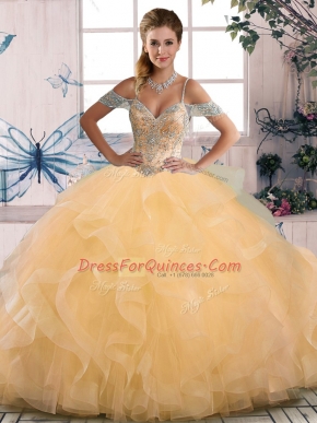 Fantastic Sleeveless Lace Up Floor Length Beading Quinceanera Gowns