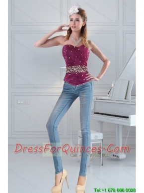 The Super Hot Beading Corset in Burgandy