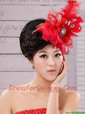 Red Feather Flower Special Occasion Fascinators