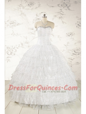 The Most Popular White Sequins Ball Gown Quinceanera Dresses for 2015