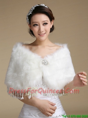 2015 Wonderful Rabbit Fur Shawls with Rhinestone