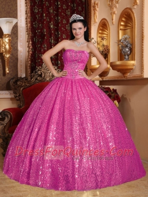 Classical Quinceanera Dresses In Hot Pink Ball Gown Sweetheart With Beading