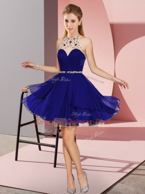 Inexpensive Sleeveless Zipper Mini Length Beading Homecoming Dress
