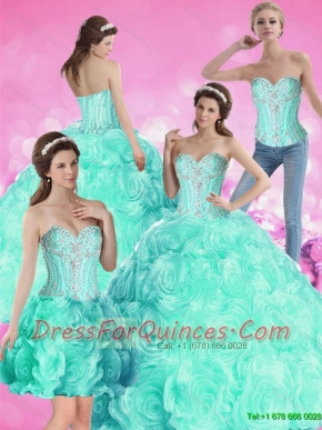 2015 New Styles Quinceanera Dresses with Rolling Flowers