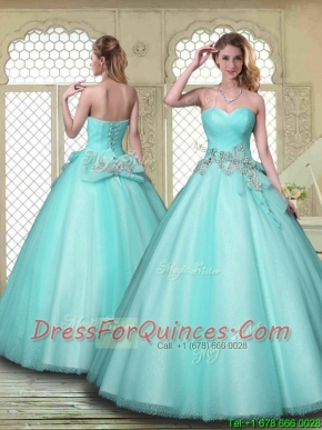 New Style Beading Sweetheart Quinceanera Dresses in Aqua Blue